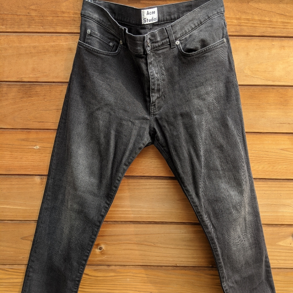 Acne Studios Thin Carbon Faded Black Jeans